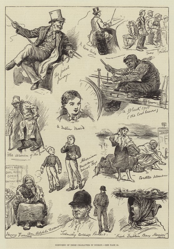 Skisser av irsk karakter i Dublin av Harry Furniss