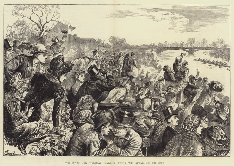 Oxford og Cambridge Boat-Race, folk som alltid ser løpet av Harry Furniss