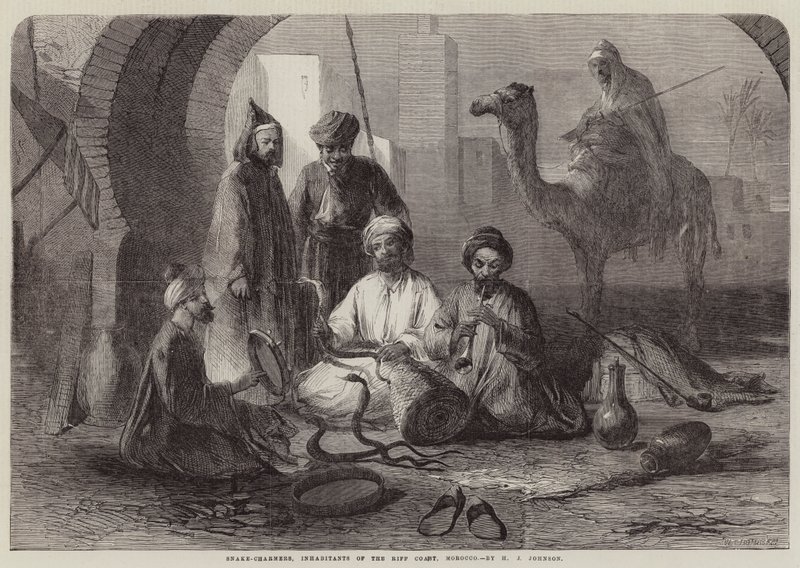 Snake-Charmers, innbyggere på Riff Coast, Marokko av Harry John Johnson