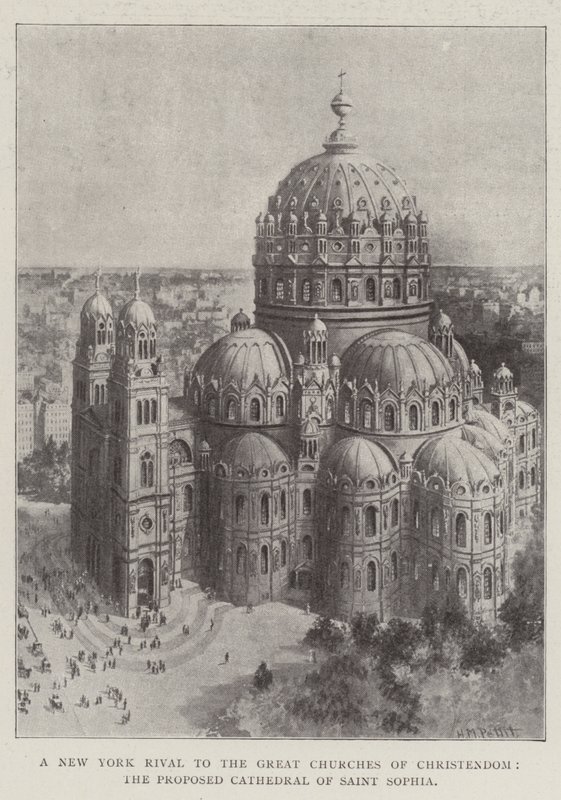 En rival fra New York til kristenhetens store kirker, den foreslåtte katedralen Saint Sophia av Harry M. Pettit