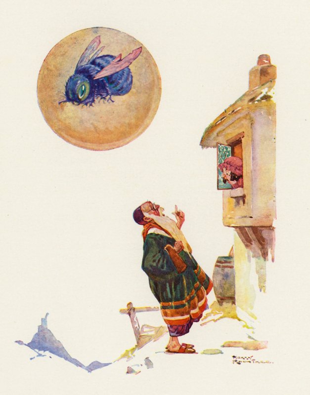 Dragen i månen (farge litho) av Harry Rountree