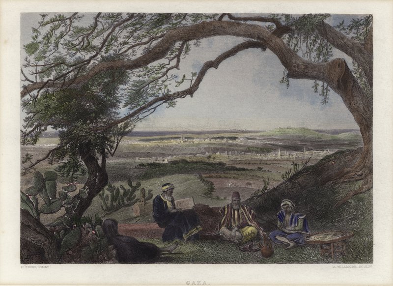 Gaza (farget gravering) av Harry (after) Fenn