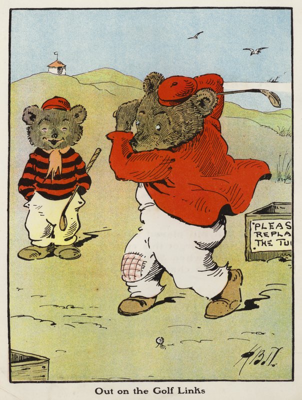 Out on the Golf Links (farge litho) av Harry B Neilson