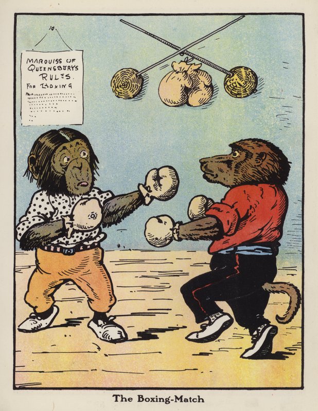 Boksekampen (litho i farger) av Harry B Neilson