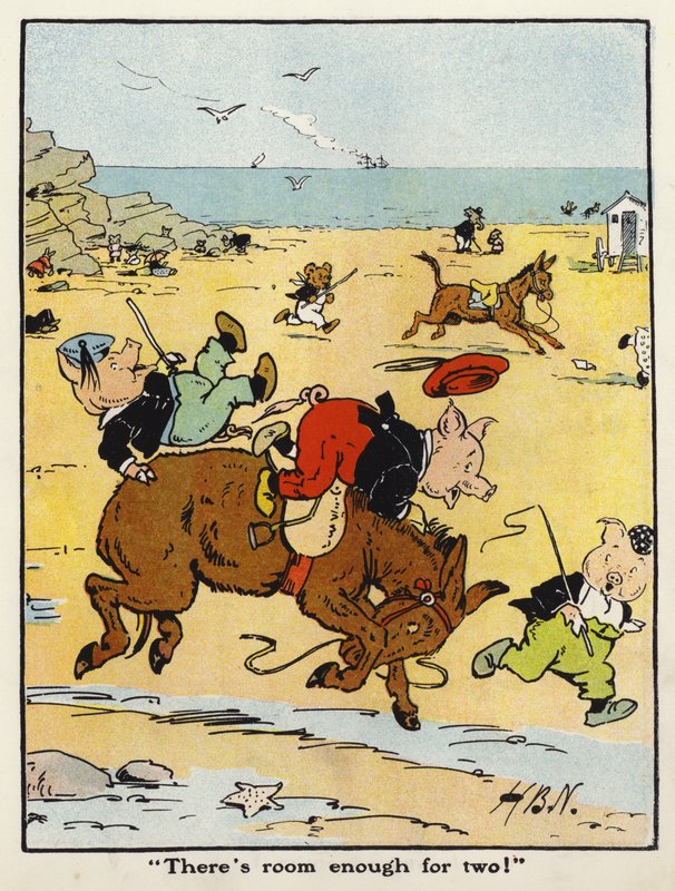 "Det er plass nok til to!" (farge litho) av Harry B Neilson