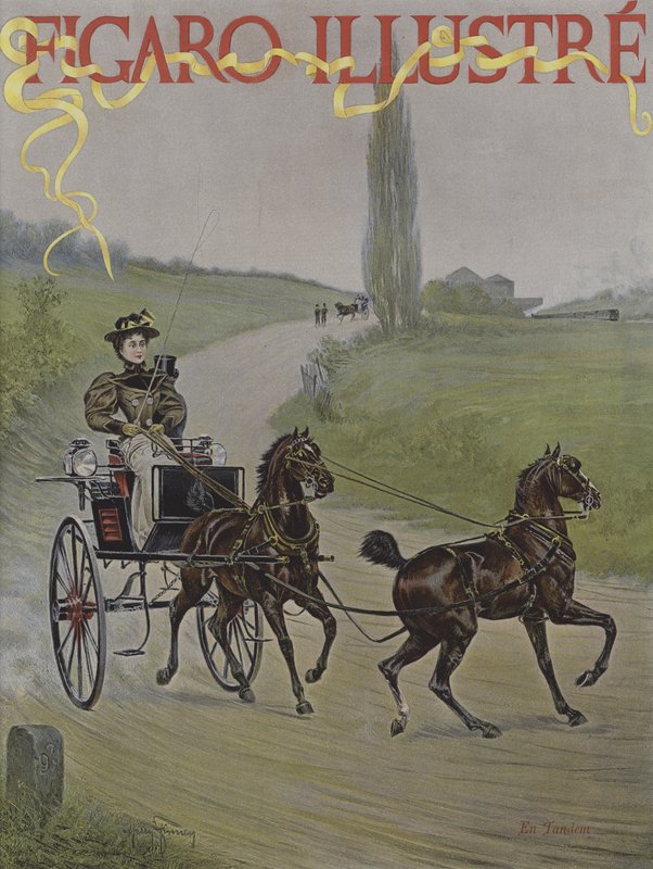 Tandem. Forside av Le Figaro Illustre, juni 1895 av Harry Finney