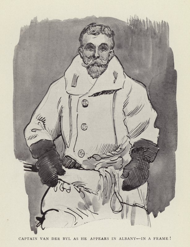 Kaptein Van der Byl mens han dukker opp i Albany, i en ramme! av Harry Furniss