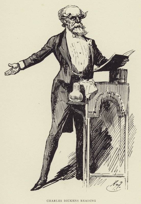 Charles Dickens leser av Harry Furniss
