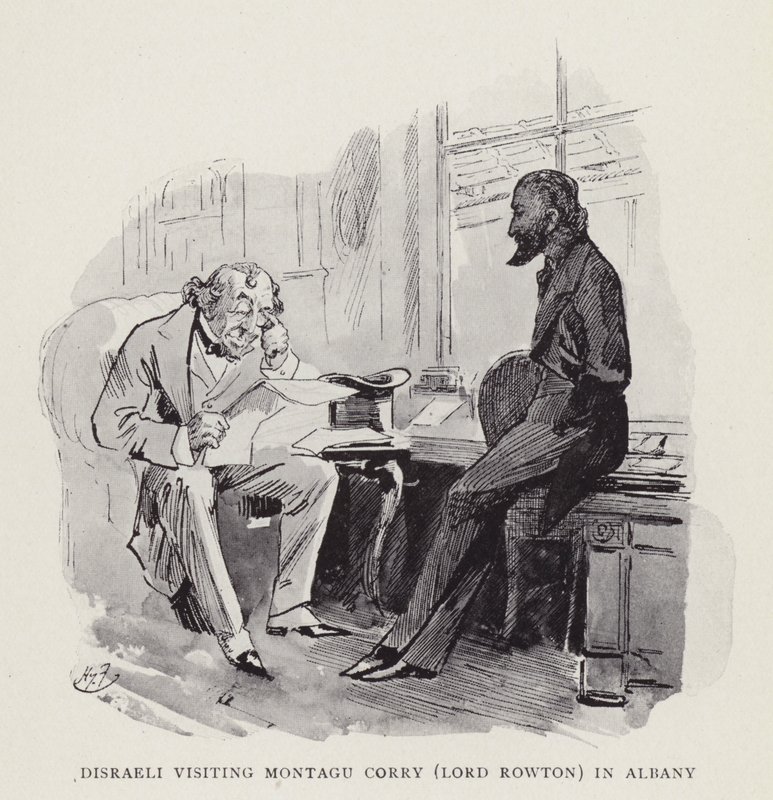 Disraeli besøker Montagu Corry (Lord Rowton) i Albany av Harry Furniss
