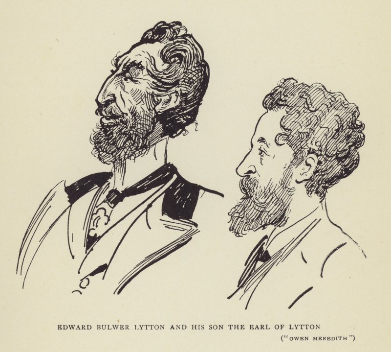 Edward Bulwer Lytton og sønnen jarlen av Lytton, Owen Meredith av Harry Furniss