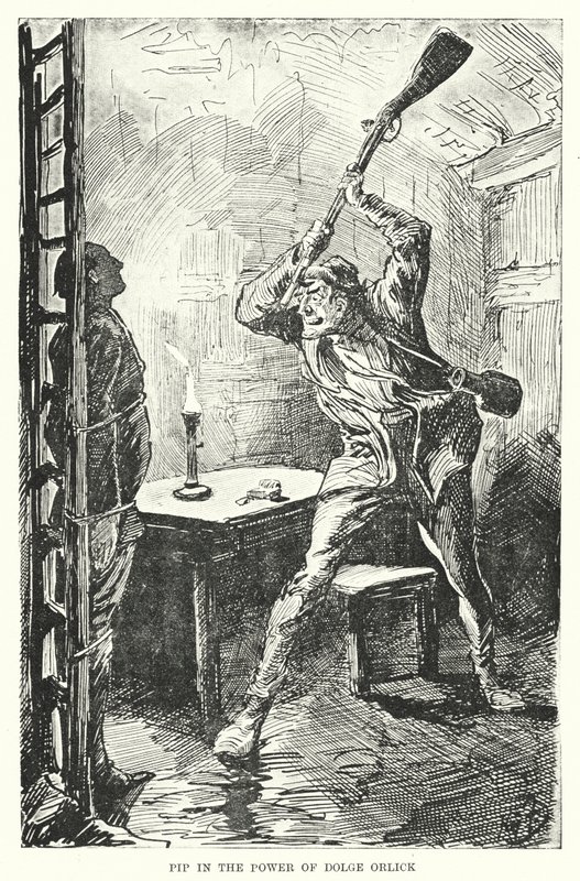 Illustrasjon for store forventninger av Charles Dickens (litho) av Harry Furniss