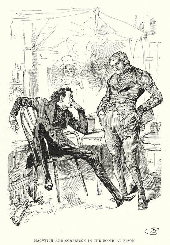 Illustrasjon for store forventninger av Charles Dickens (litho) av Harry Furniss