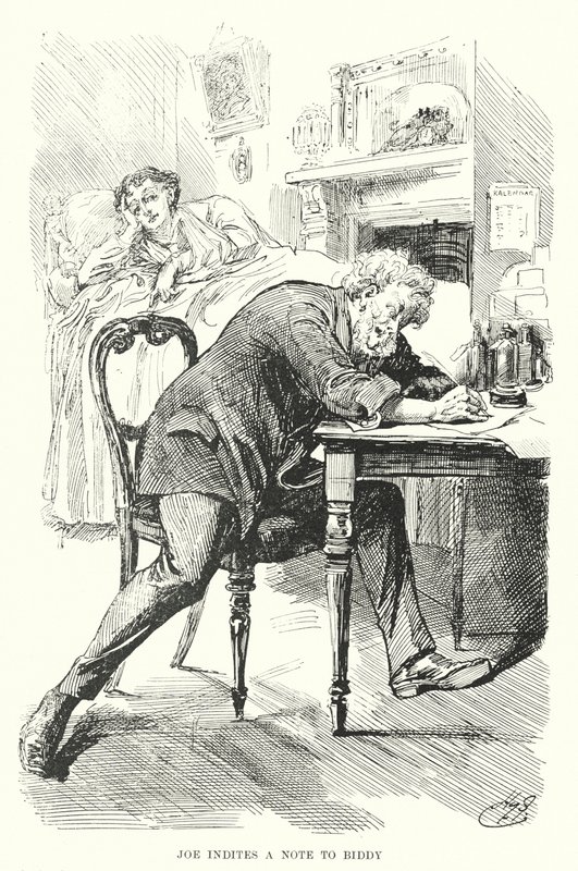 Illustrasjon for store forventninger av Charles Dickens (litho) av Harry Furniss