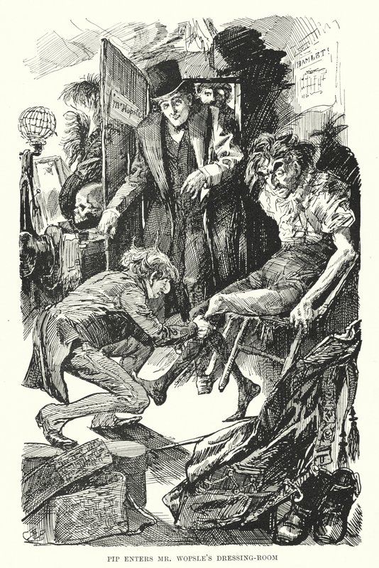 Illustrasjon for store forventninger av Charles Dickens (litho) av Harry Furniss
