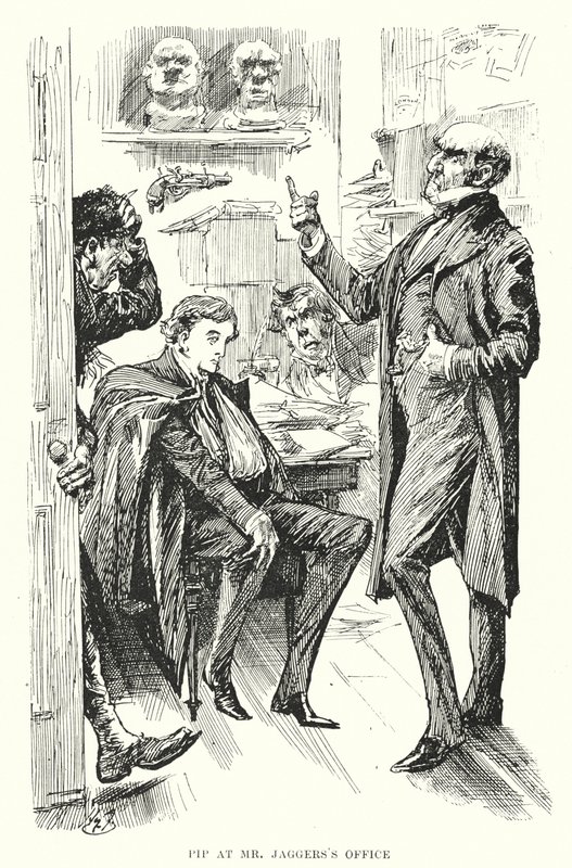 Illustrasjon for store forventninger av Charles Dickens (litho) av Harry Furniss