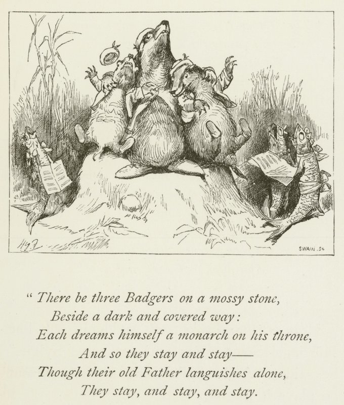 Illustrasjon for Sylvie og Bruno av Lewis Carroll (gravering) av Harry Furniss