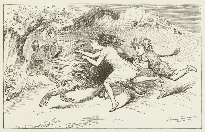Illustrasjon for Sylvie og Bruno av Lewis Carroll av Harry Furniss