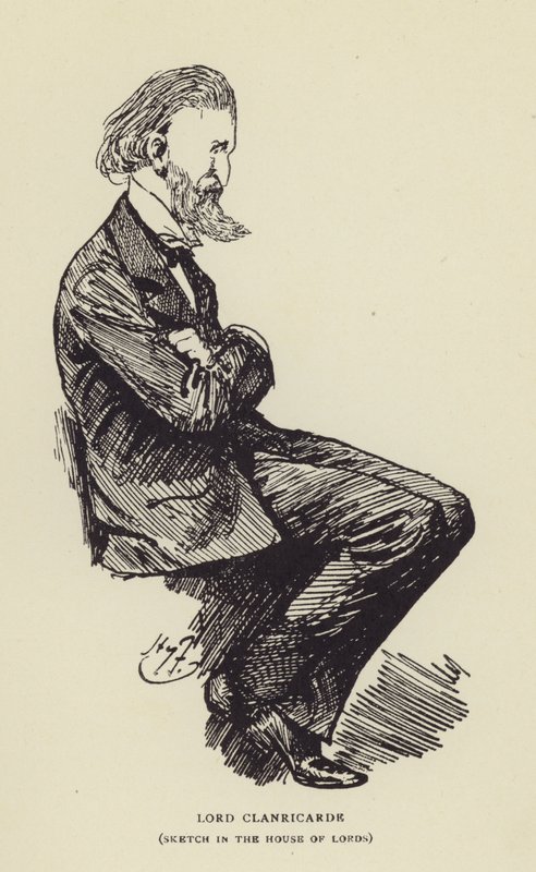 Lord Clanricarde, skisse i House of Lords av Harry Furniss