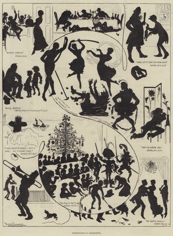 Shakespeare i silhuett av Harry Furniss