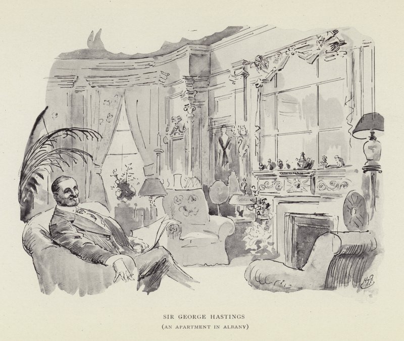 Sir George Hastings, en leilighet i Albany av Harry Furniss
