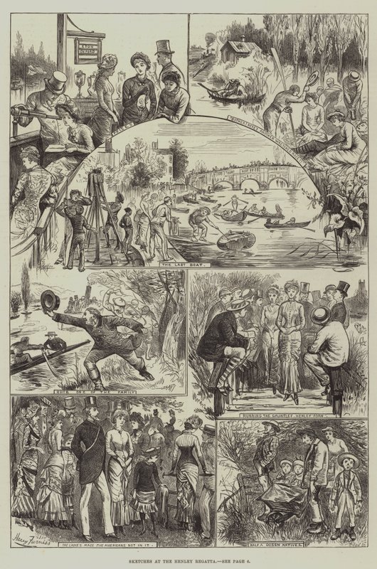 Skisser på Henley Regatta av Harry Furniss