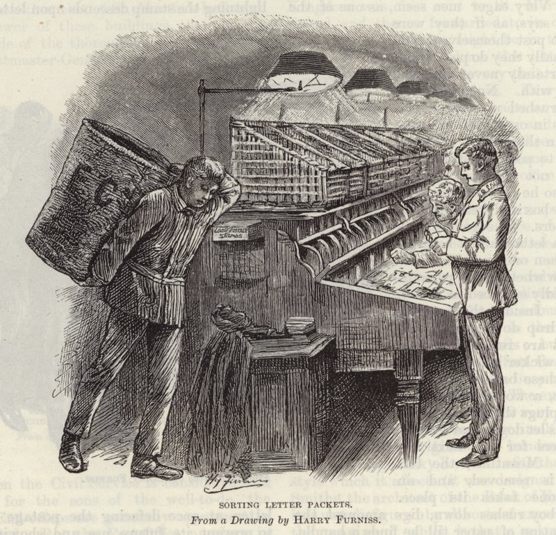 Sortering av brevpakker av Harry Furniss