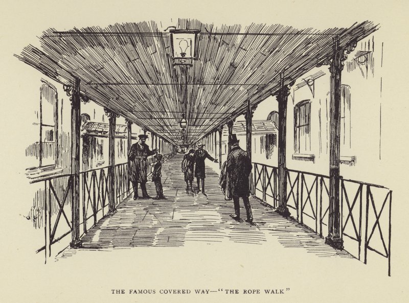 Den berømte overbygde veien, The Rope Walk av Harry Furniss
