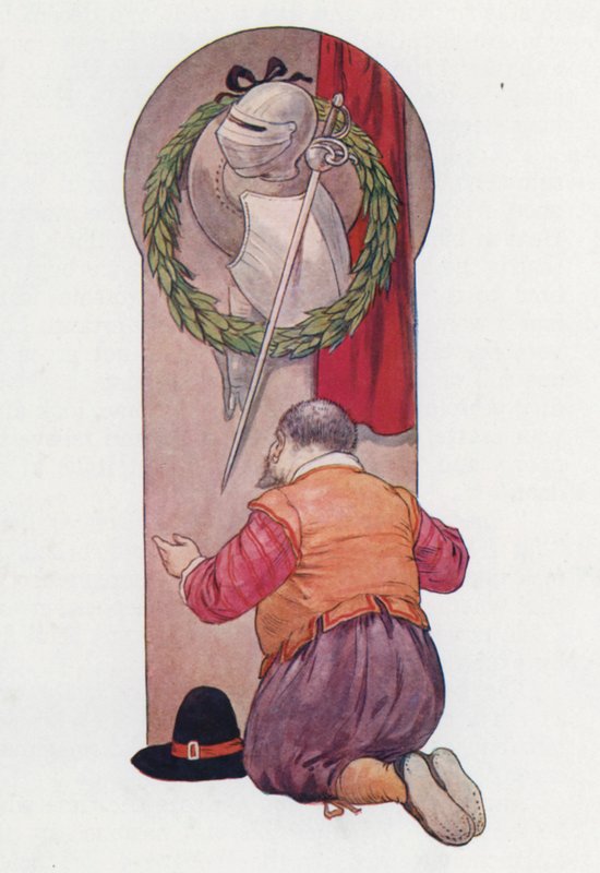 Illustrasjon til Don Quixote (fargelitografi) av Harry George Theaker