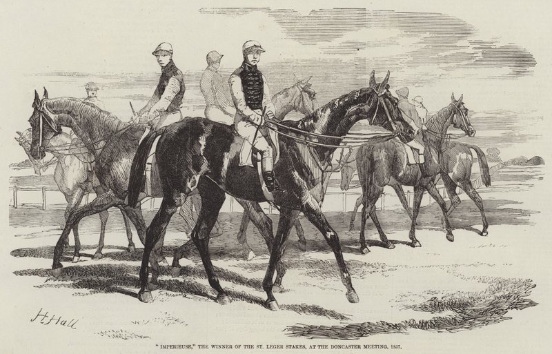 Imperieuse, vinneren av St Leger Stakes, på Doncaster-møtet, 1857 av Harry Hall