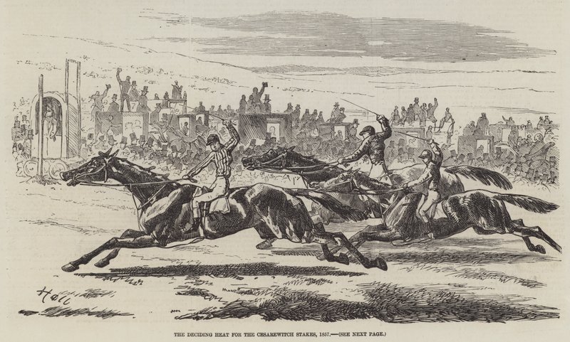 The Deciding Heat for Cesarewitch Stakes, 1857 av Harry Hall