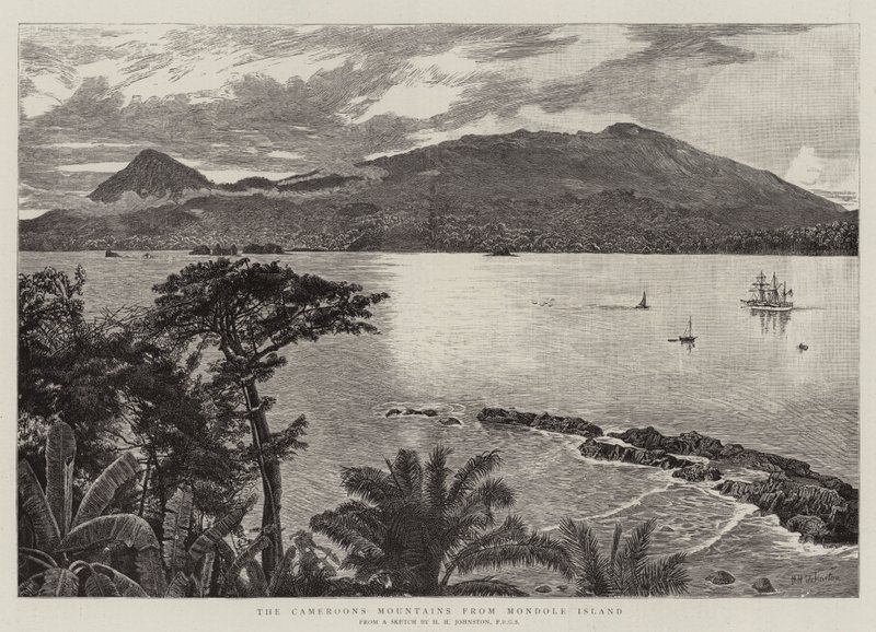 Kamerunfjellene fra Mondole Island av Harry Hamilton Johnston