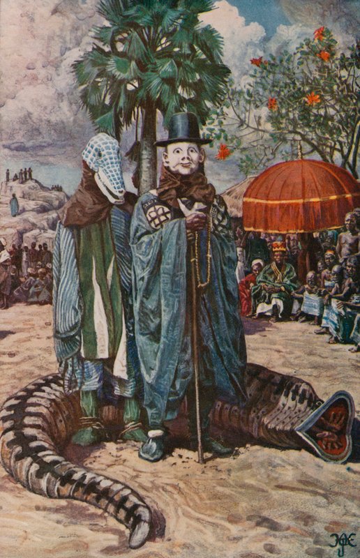 De maskerte mummerne fra Yoruba, sett av Clapperton og Lander av Harry Hamilton Johnston