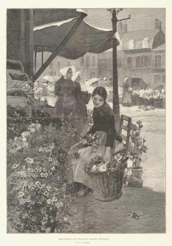 Blomster- og grønnsaksmarkedet, Boulogne av Hector Caffieri