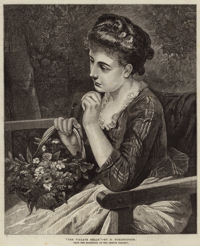 The Village Belle av Heinrich Wilhelm Schlesinger