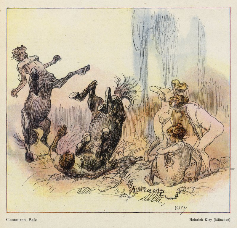 Kentaurs frierivisning av Heinrich Kley