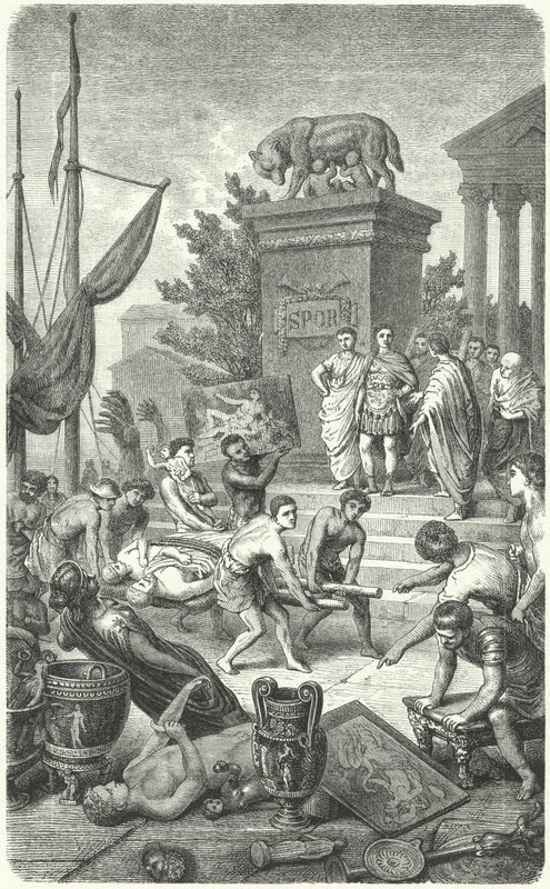 Ankomst av antikke greske kunstverk tatt til Roma (gravering) av Heinrich Leutemann
