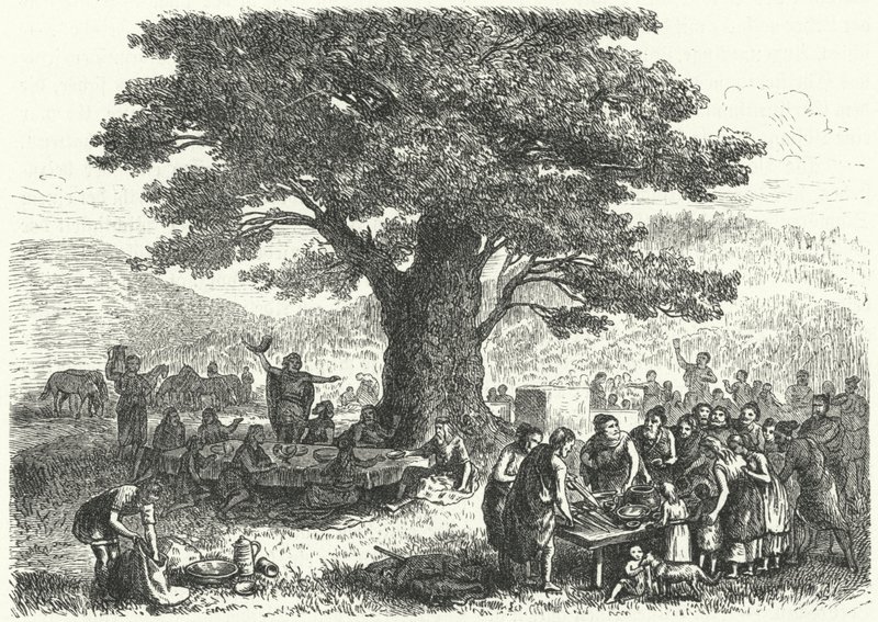 Fest i det gamle Tyskland (gravering) av Heinrich Leutemann