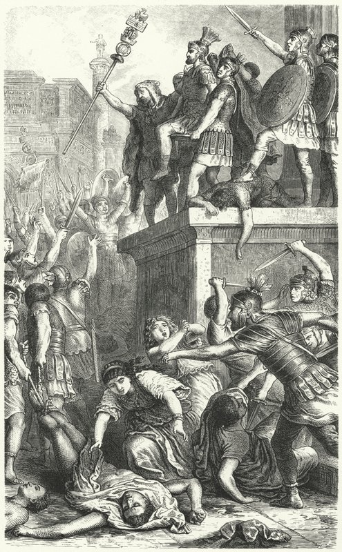 Opprør fra pretorianergarden i det gamle Roma av Heinrich Leutemann