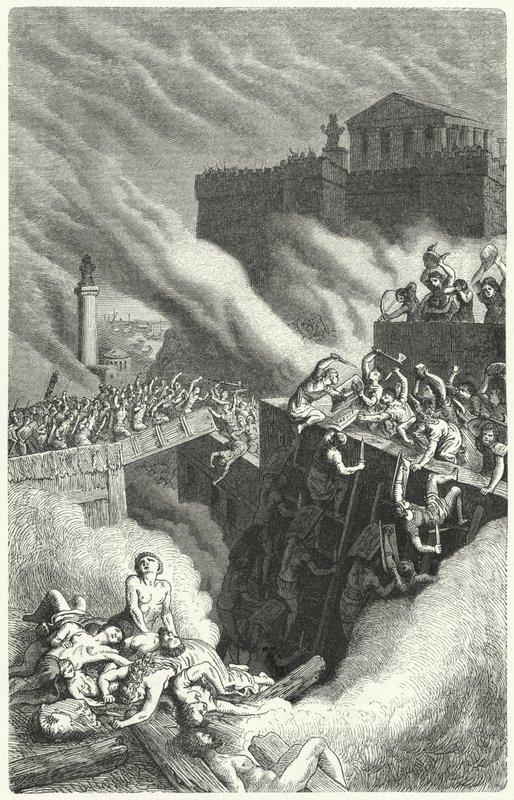 Storming av Byrsa og ødeleggelsen av Kartago av Heinrich Leutemann