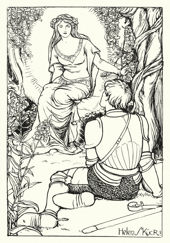 The Vision of the Knight Magnificent (gravering) av Helen S. Kuck