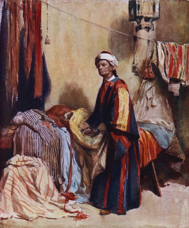 The Merchant (farge litho) av Hely Augustus Morton Smith