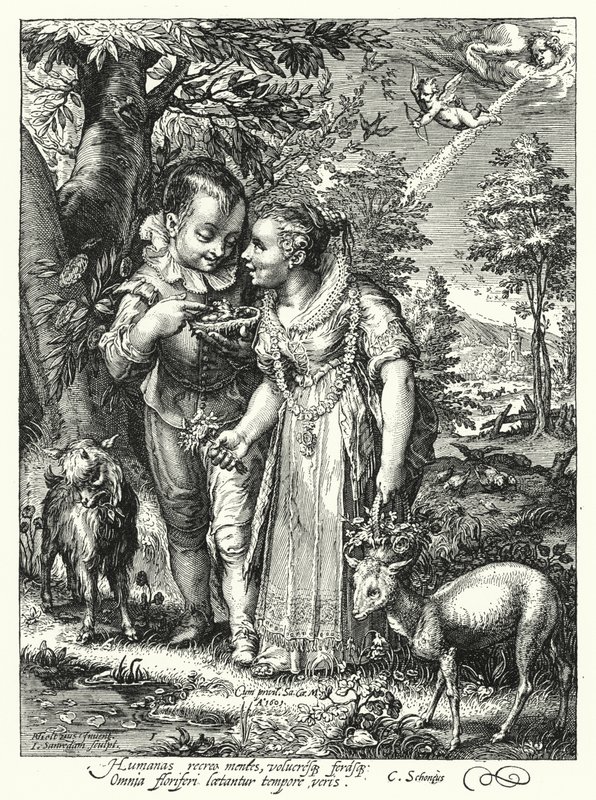 Fjær (gravering) av Hendrik (after) Goltzius