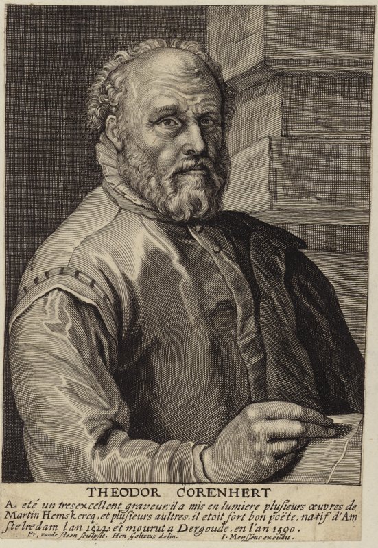Portrett av Theodore Cornhert av Hendrik Goltzius