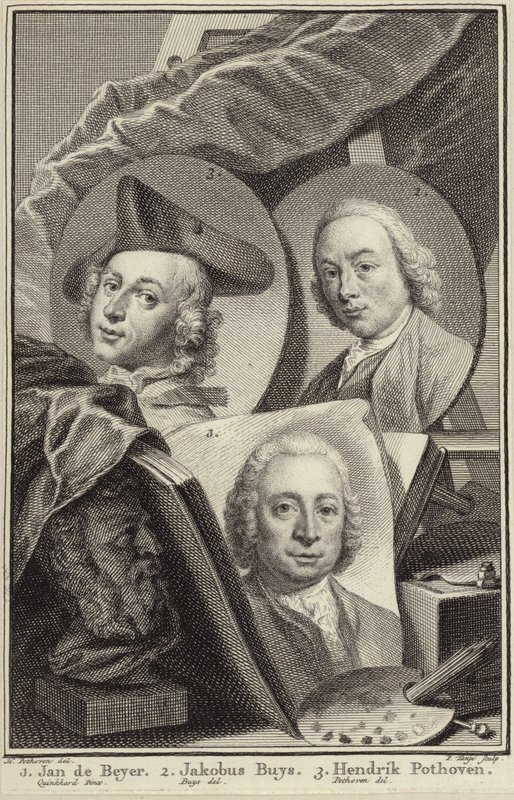 Portrett av Jan de Beijer, Jacobus Buys og Hendrik Pothoven av Hendrik Pothoven