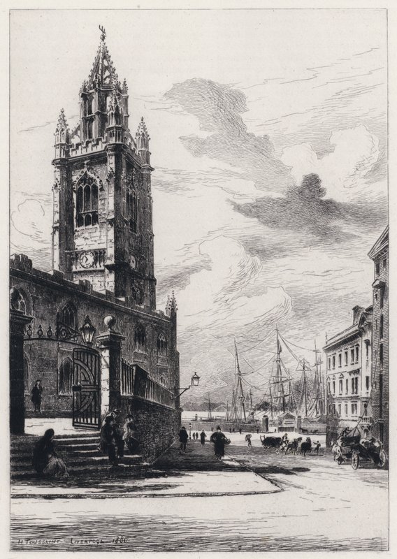St Nicholas Church, Liverpool (radering) av Henri (after) Toussaint