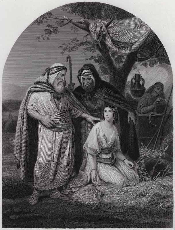Boas og Ruth (gravering) av Henri Frederic (after) Schopin