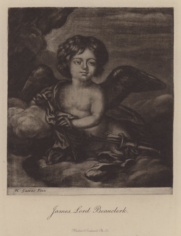 James, Lord Beauclerk, andre sønn av kong Charles II og Nell Gwyn (gravering) av Henri Gascar
