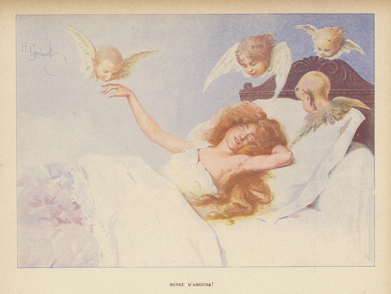 Dream of Love (farge litho) av Henri Gerbault