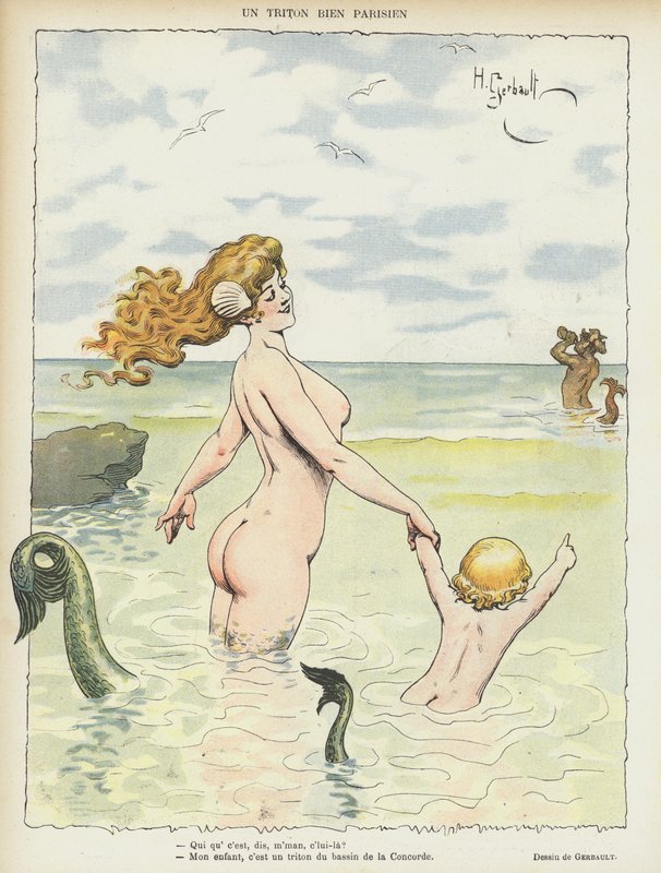 Illustrasjon for Le Rire (farge litho) av Henri Gerbault