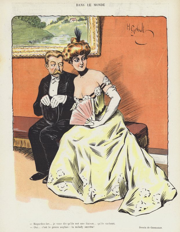Illustrasjon for Le Rire (farge litho) av Henri Gerbault